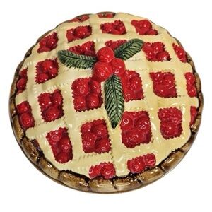 SOLD - NIB - Vintage Over & Back 11” Cherry Pie Keeper Plate